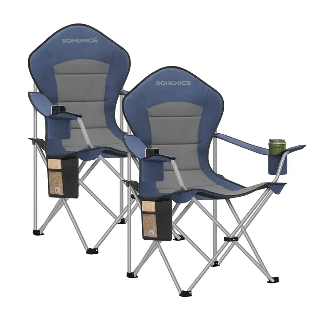 Songmics GCB005QE01-2J sedie campeggio set 2 blu grigio 150 kg