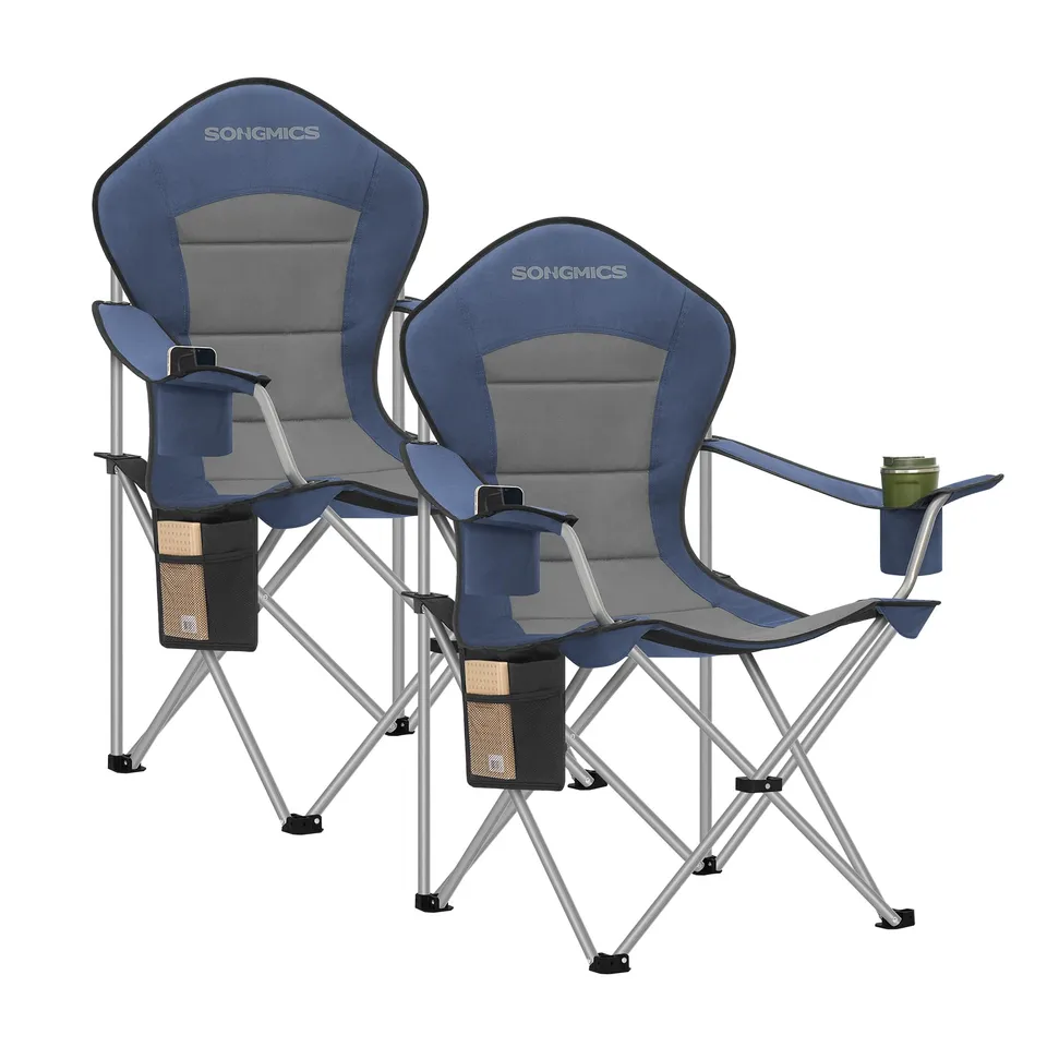 Songmics GCB005QE01-2J sedie campeggio set 2 blu grigio 150 kg