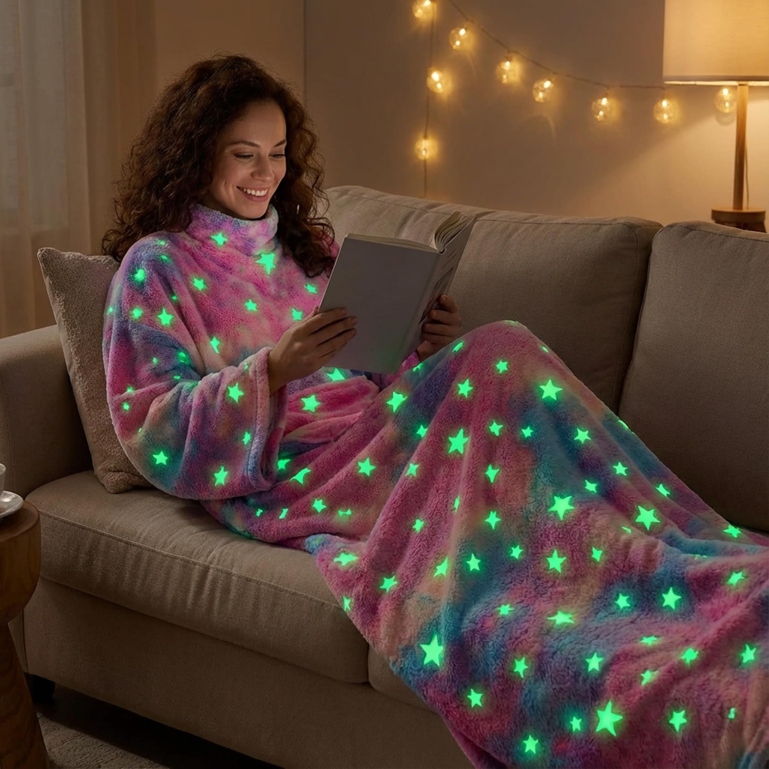 Lavatelli Kanguru Glow Arcobaleno coperta con maniche 180x140 buio
