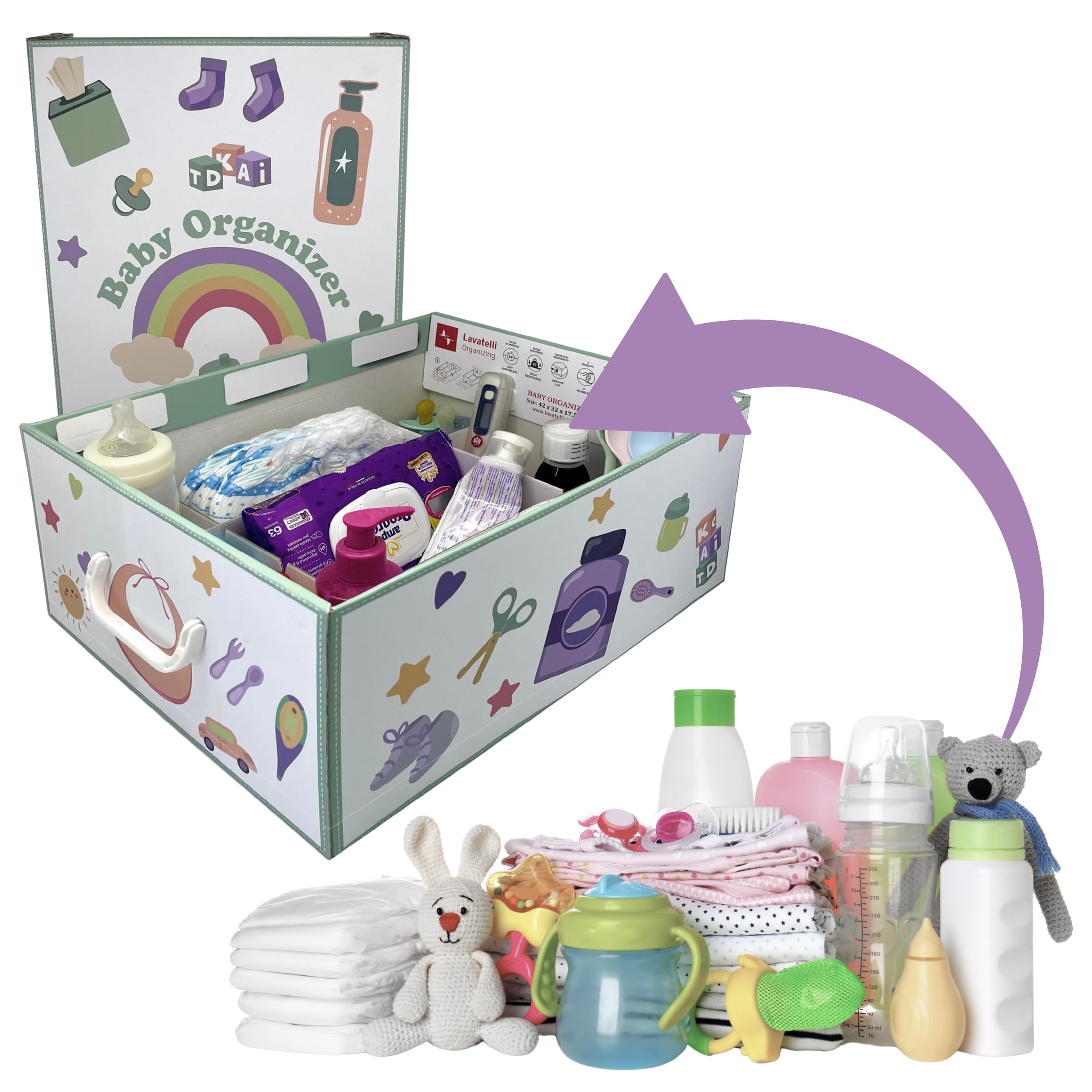 Lavatelli Baby Organizer Scatola Cartone 32x42 cm Neonati