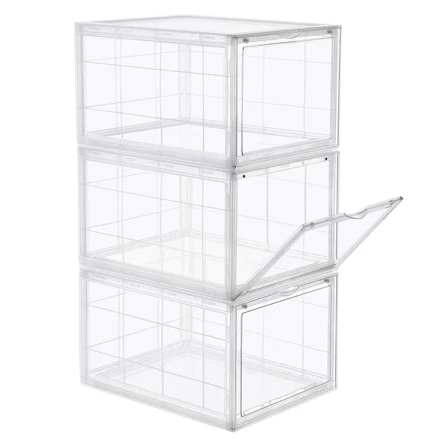 Songmics LSP03TP scatole portascarpe trasparenti 3 pezzi