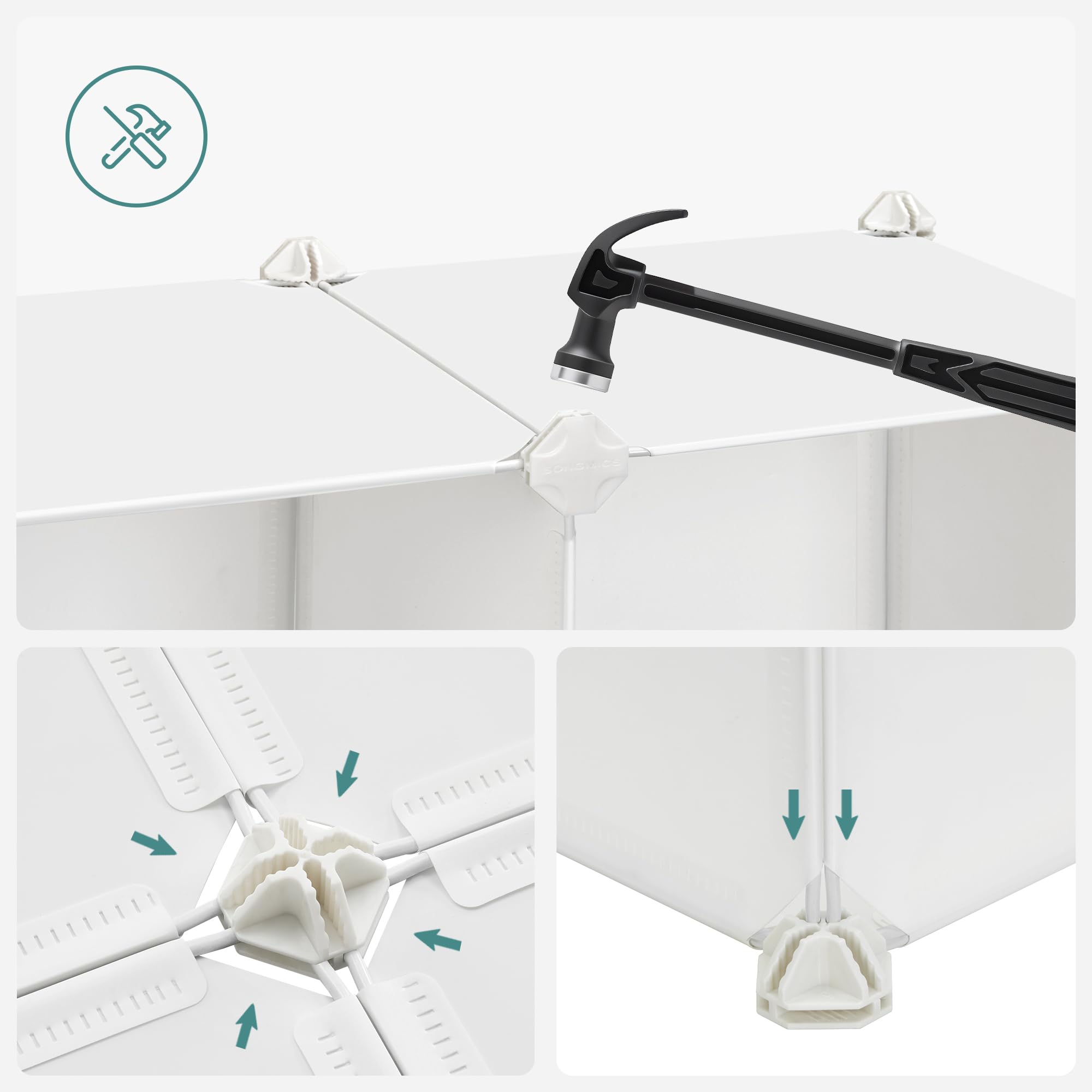 Songmics LPC906W01 armadio 16 cubi bianco con ante cameretta
