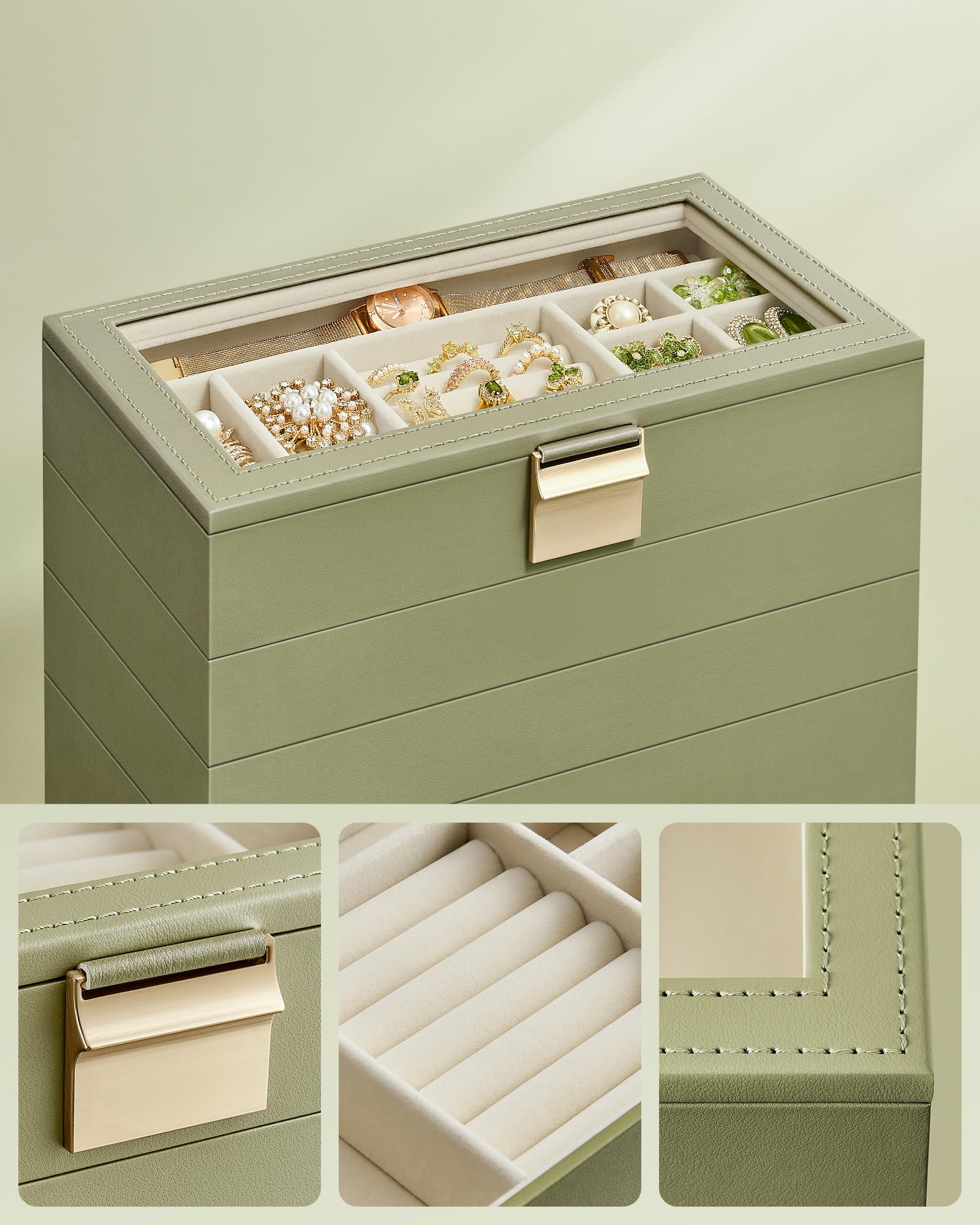 Songmics Gisella JBC164C02 portagioie 4 ripiani verde