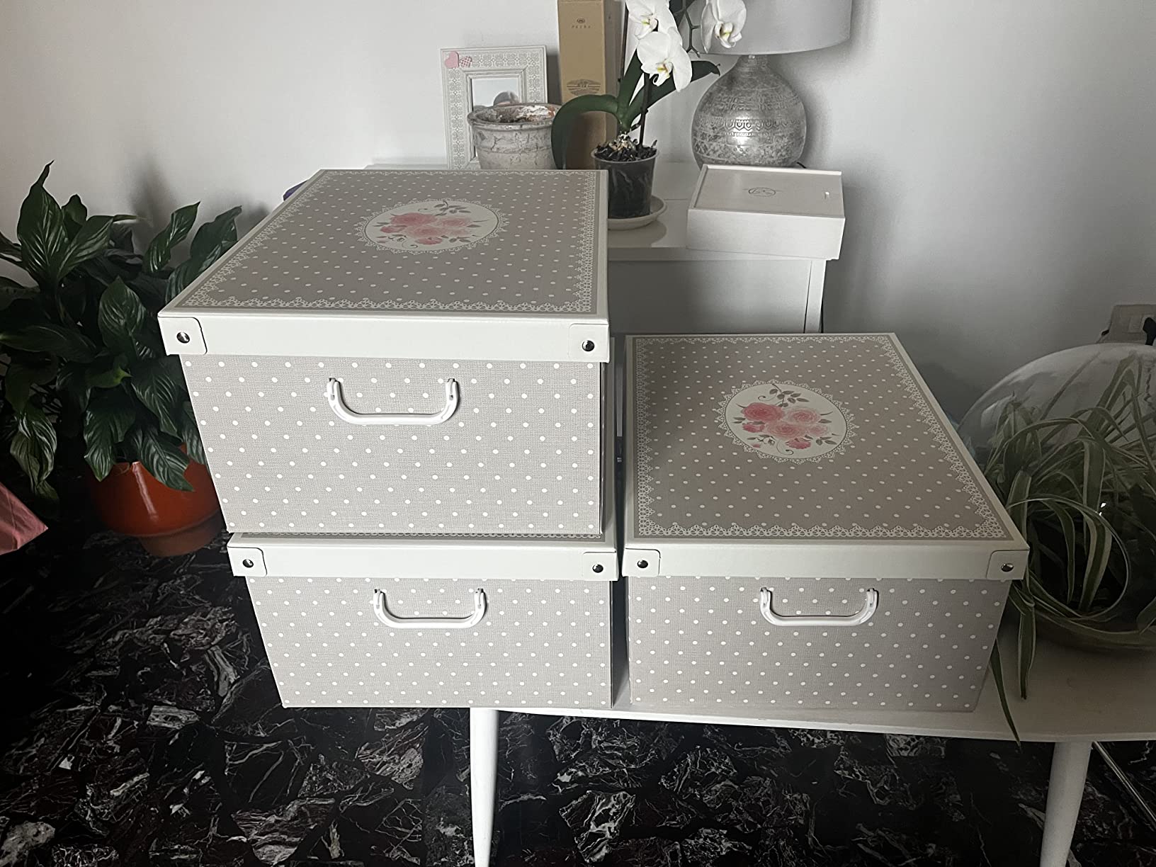 Lavatelli Fenicotteri set 2 scatole cartone 49x40x24