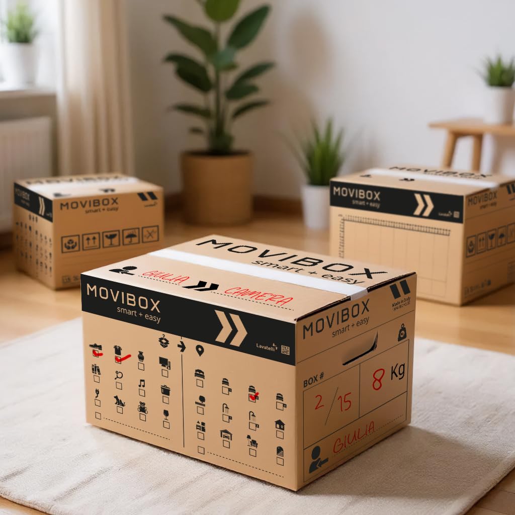 Lavatelli Movibox Scatole Trasloco 50x35x35 Set 10 Doppia Onda