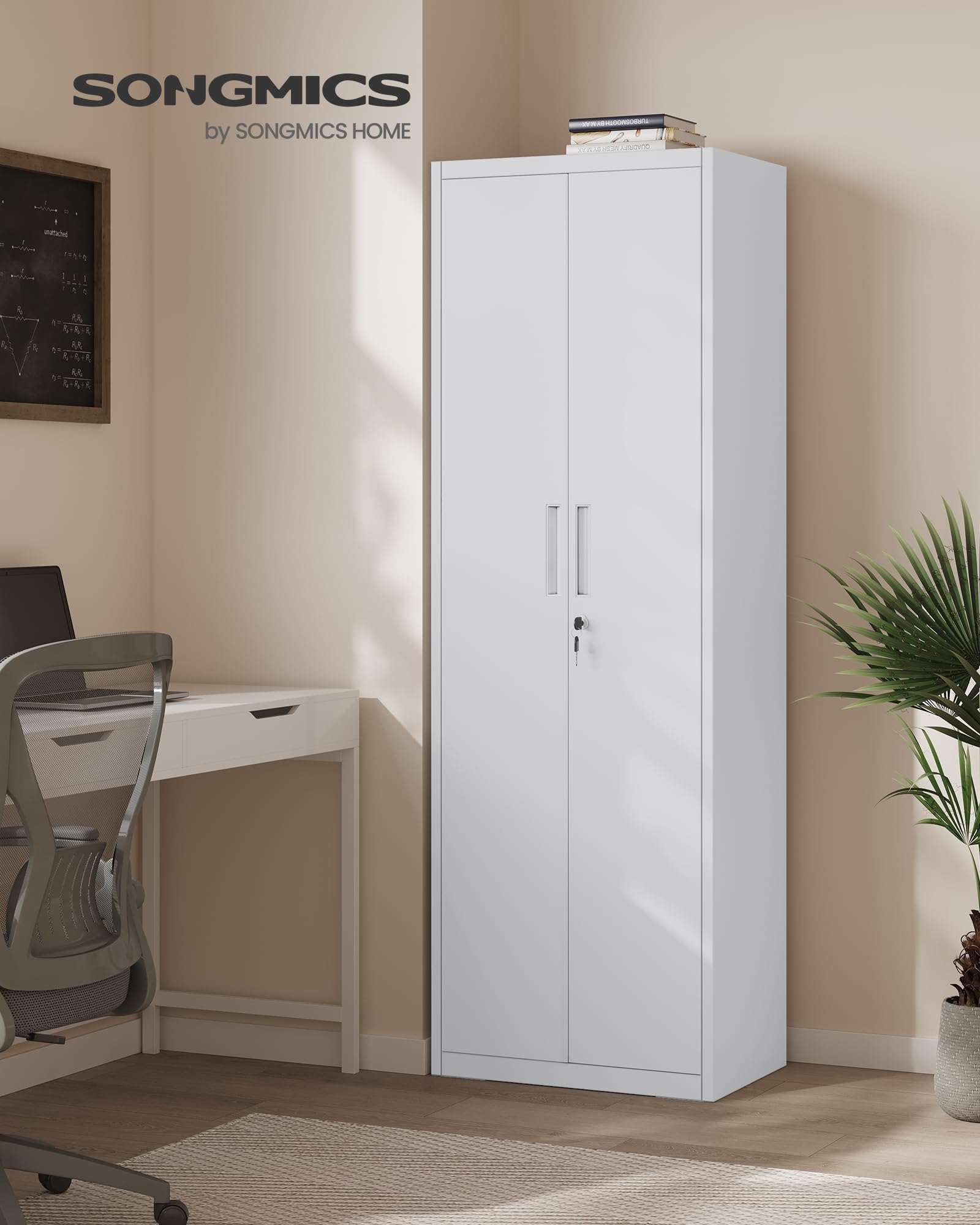 Songmics OMC014G01 armadio metallo 5 ripiani grigio 60x40x180