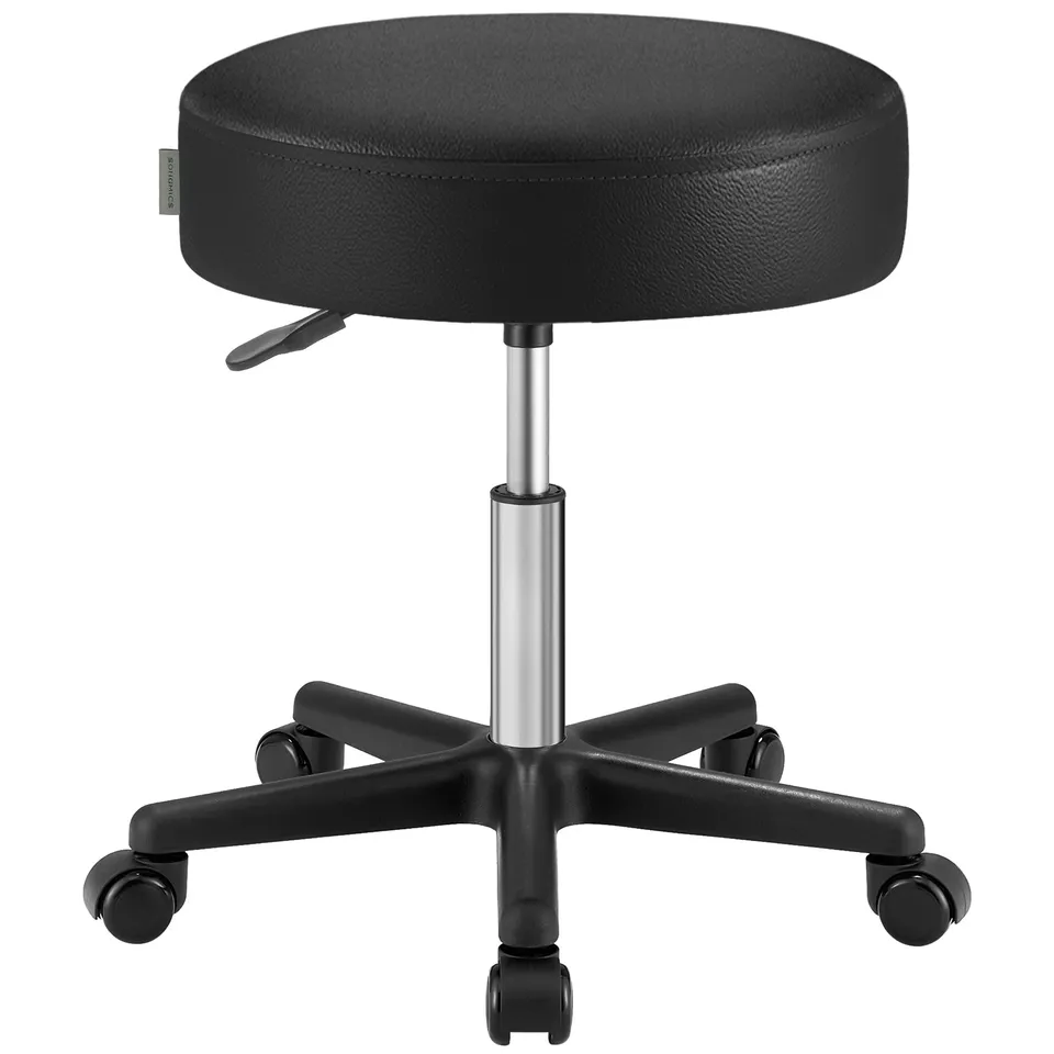 Songmics sgabello girevole regolabile ecopelle con ruote