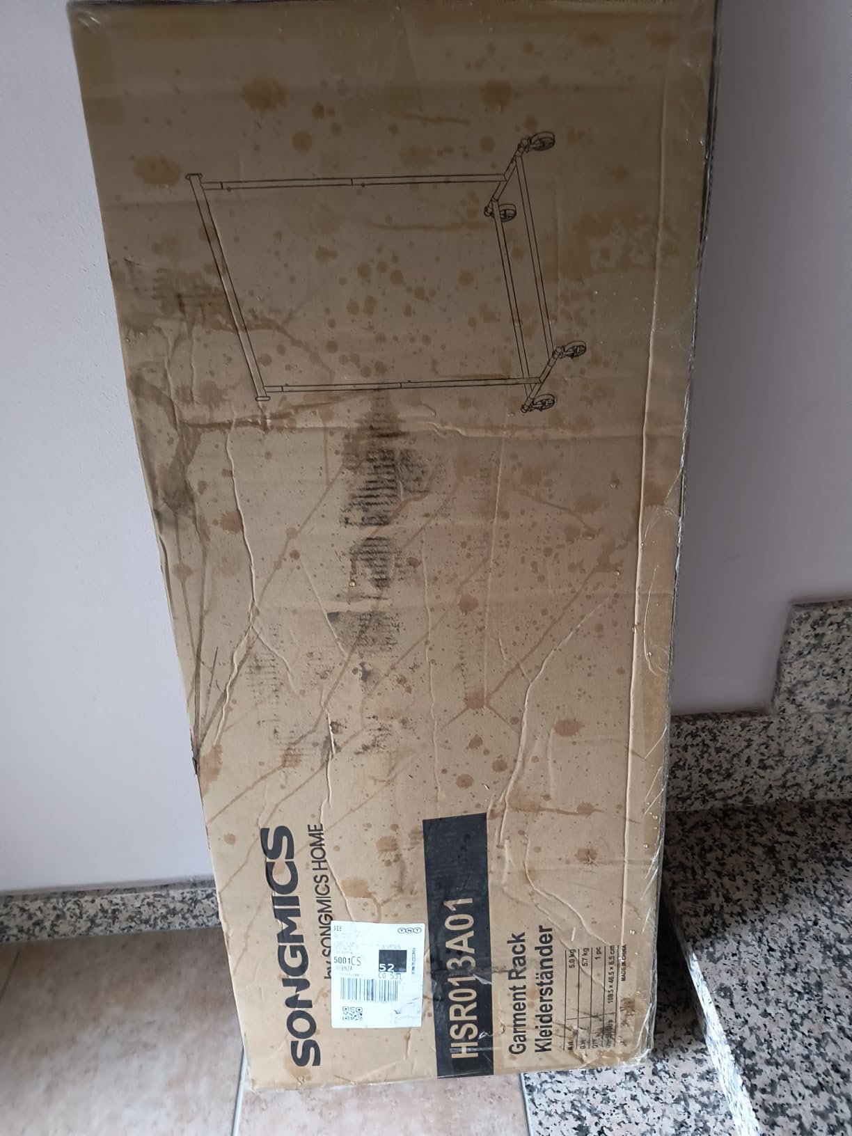 Songmics HSR013W01 stand appendiabiti bianco con ruote 100 kg