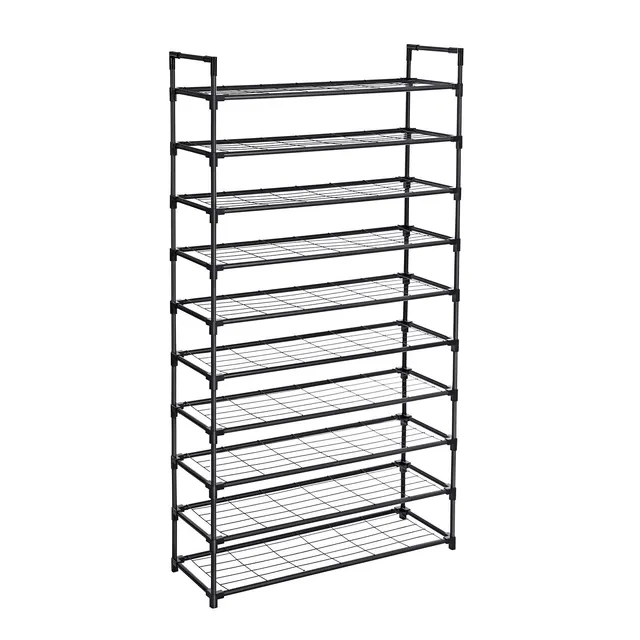 Songmics LSM10BK scarpiera metallo nera 10 ripiani 176 cm