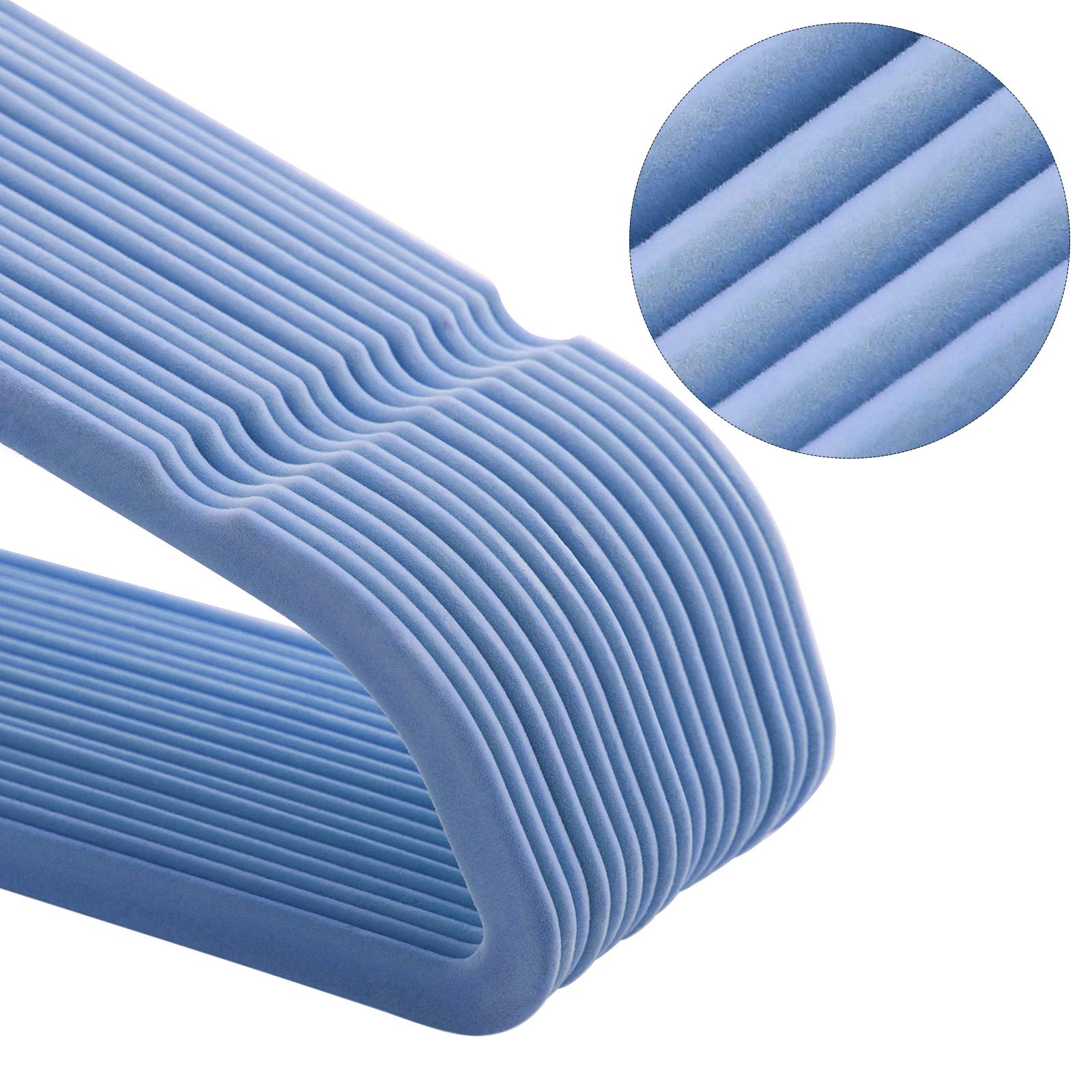 Songmics CRF50IN set 50 grucce velluto azzurro salvaspazio