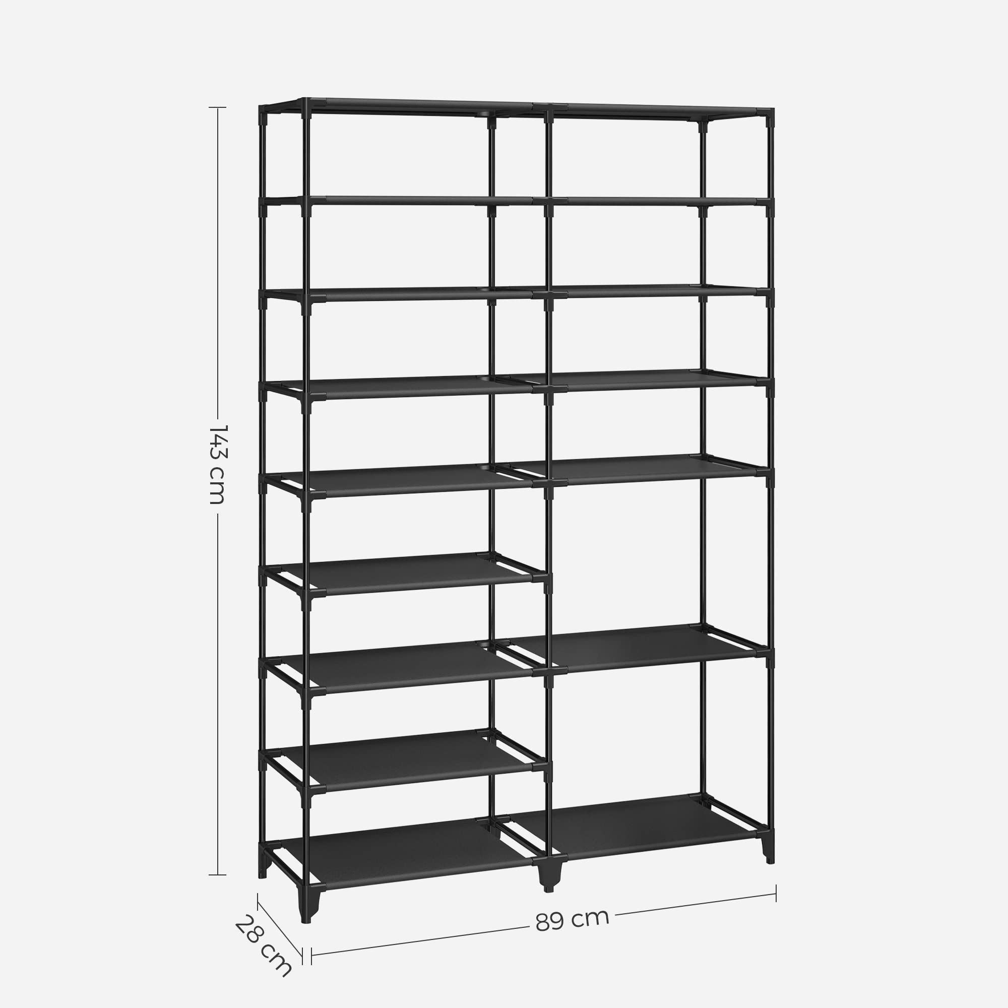 Songmics LSR209B02 Scarpiera 9 Ripiani Nero 36 Paia