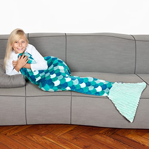 Lavatelli Sirena Coperta Coda Sirena 142 cm Pile Bambina