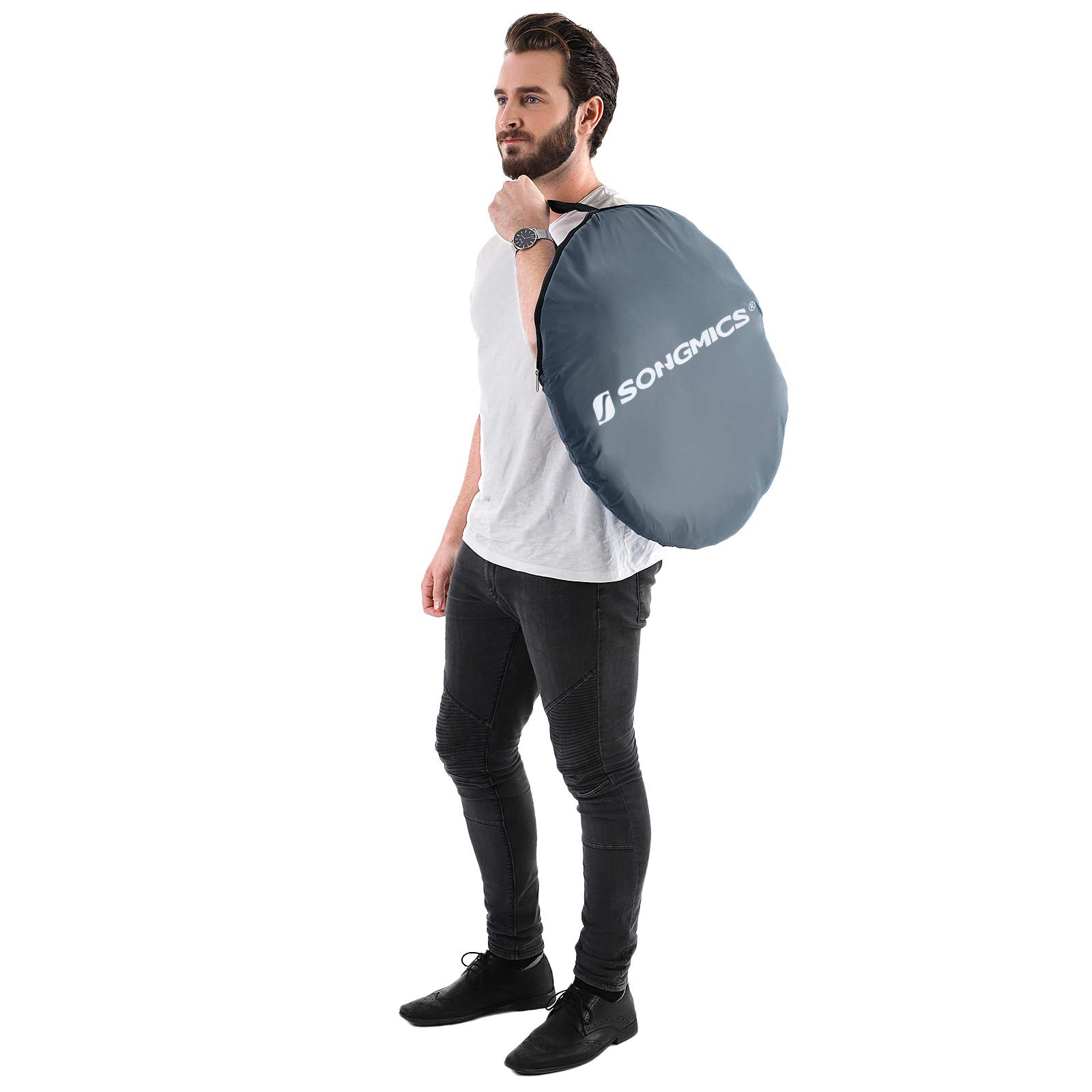 Songmics GPT01GY Tenda Doccia Pop-Up Grigio Blu 120x120