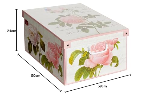 Lavatelli Set 6 Scatole Armadio 39x50x24 Rose Cartone