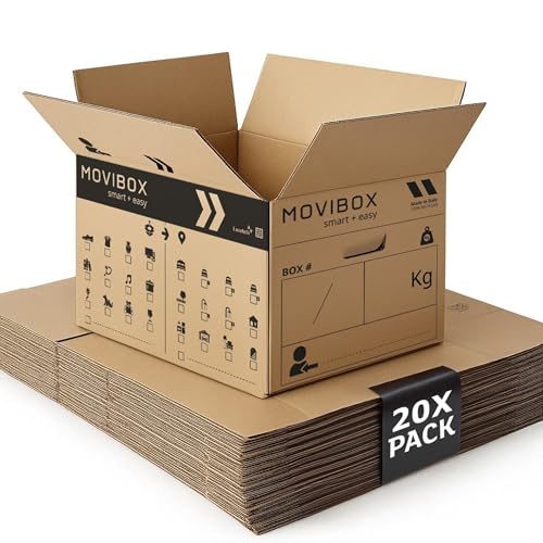 Lavatelli Movibox Scatole Trasloco 50x35x35 cm 20 Pezzi Doppia Onda