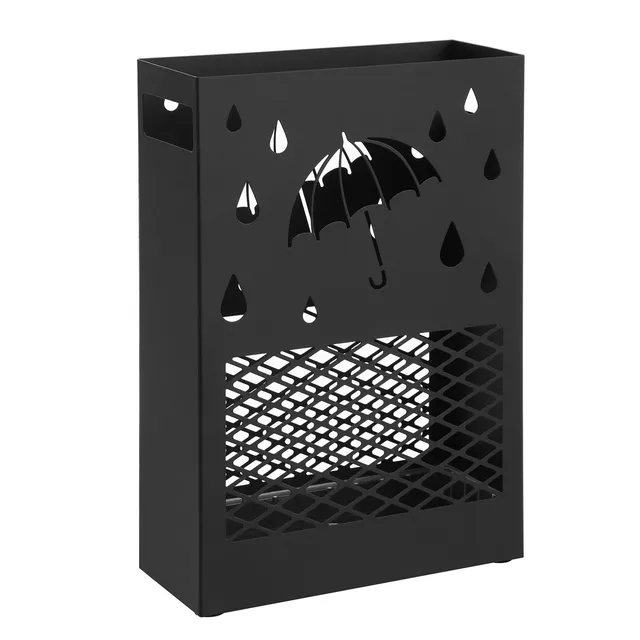 Songmics LUC004B01 portaombrelli nero 28x12x41 cm scolapioggia
