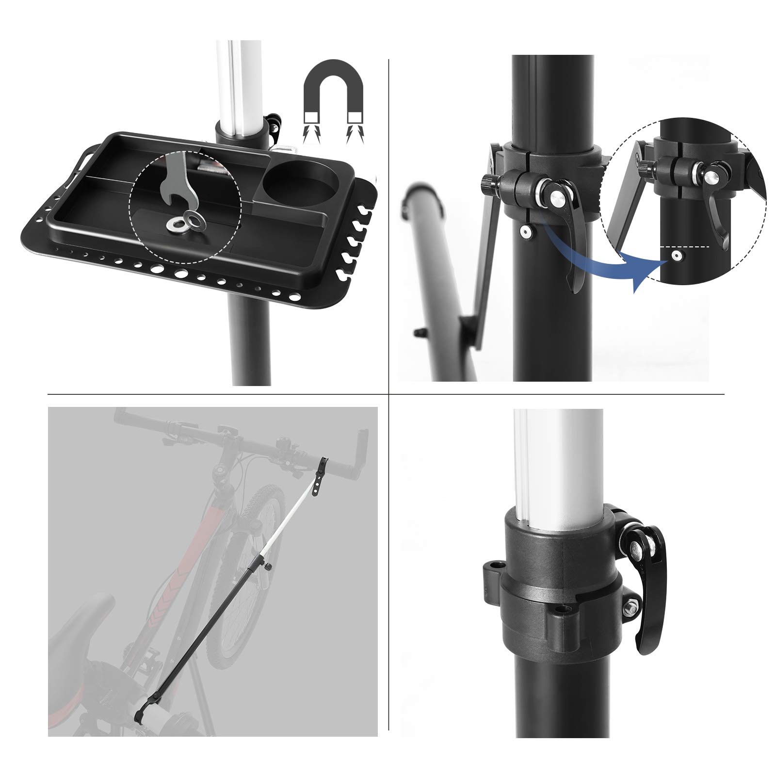 Songmics SBR04B Supporto Bici Alluminio 25 kg Nero