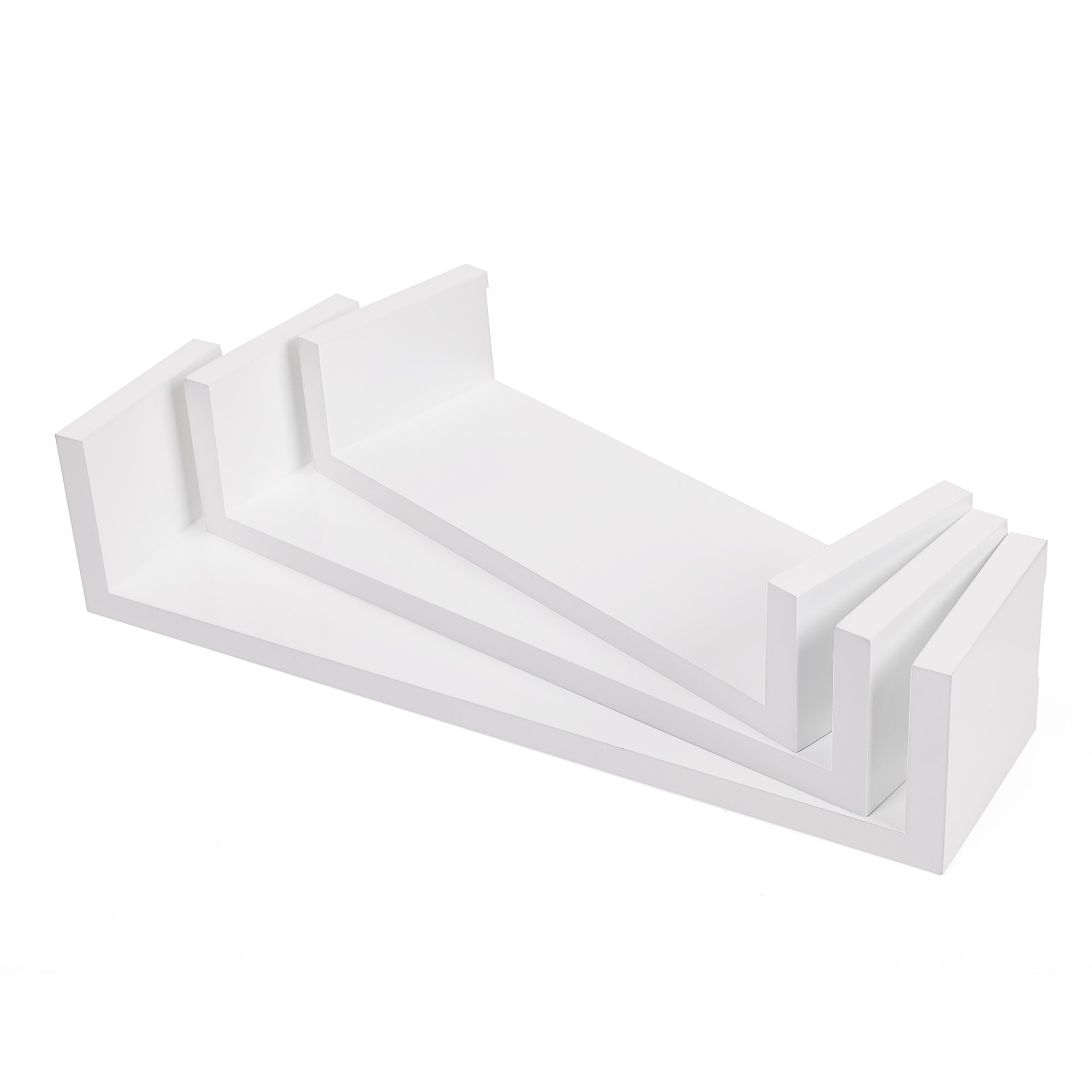 Songmics LWS40WT mensole muro bianco lucido set 3 pezzi