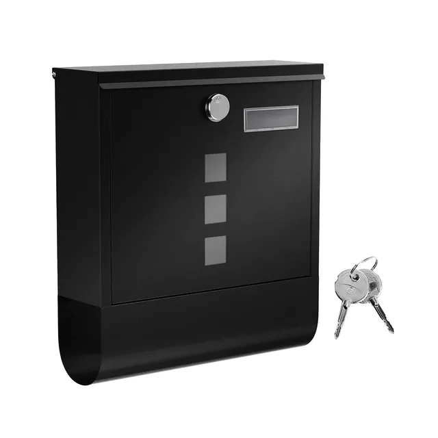 Songmics cassetta postale acciaio nera A4 30,8x33,8 cm