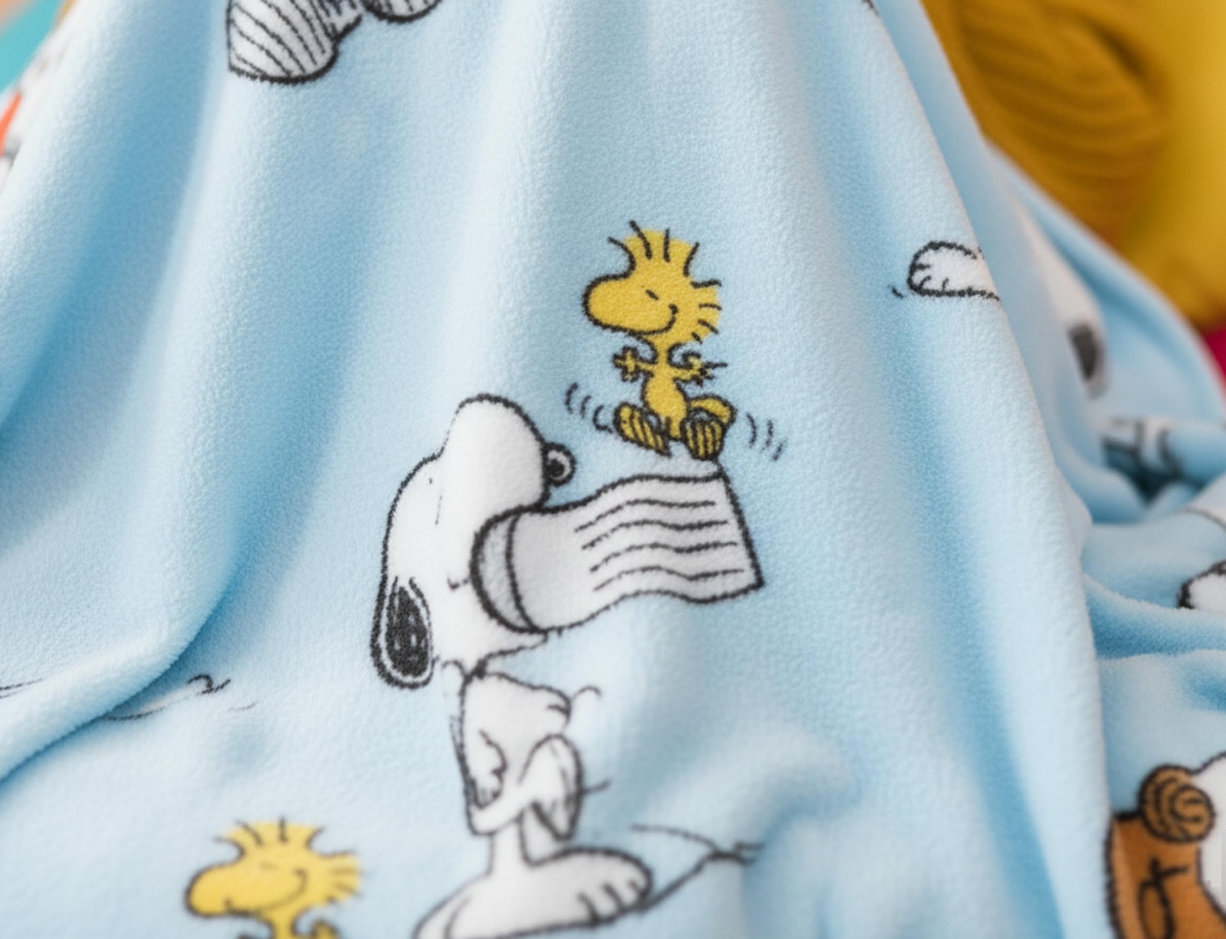 Lavatelli Kanguru Snoopy coperta pile celeste 130x170 calda
