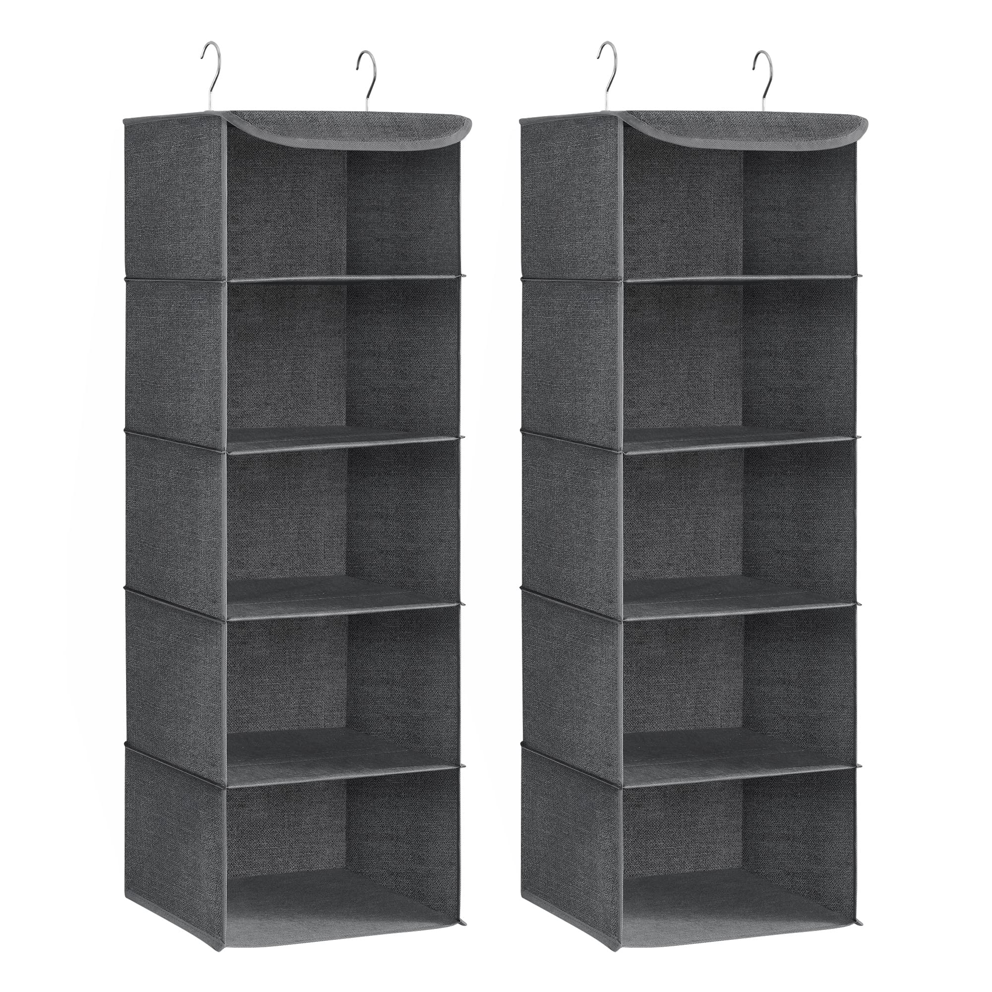 Songmics organizer armadio appeso 5 ripiani beige 2 pezzi