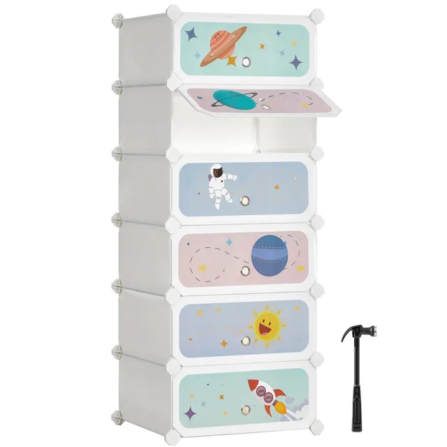 Songmics LPC904W01 Scarpiera Bambini Bianco 6 Scomparti