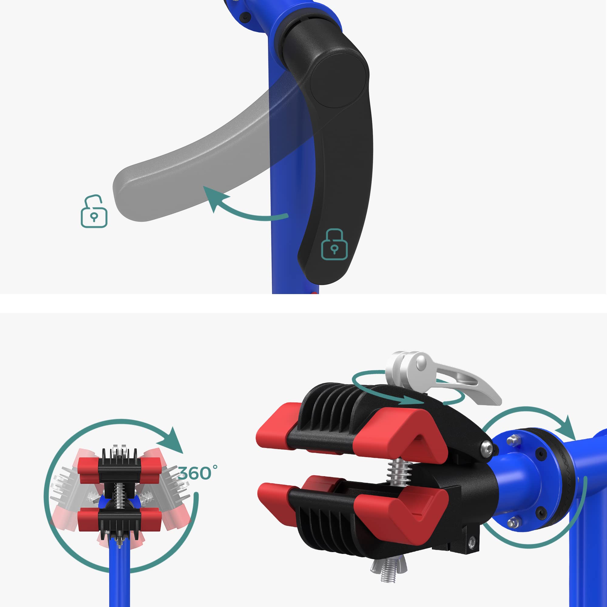 Songmics SBR007Q01 cavalletto bici blu con morsetto girevole