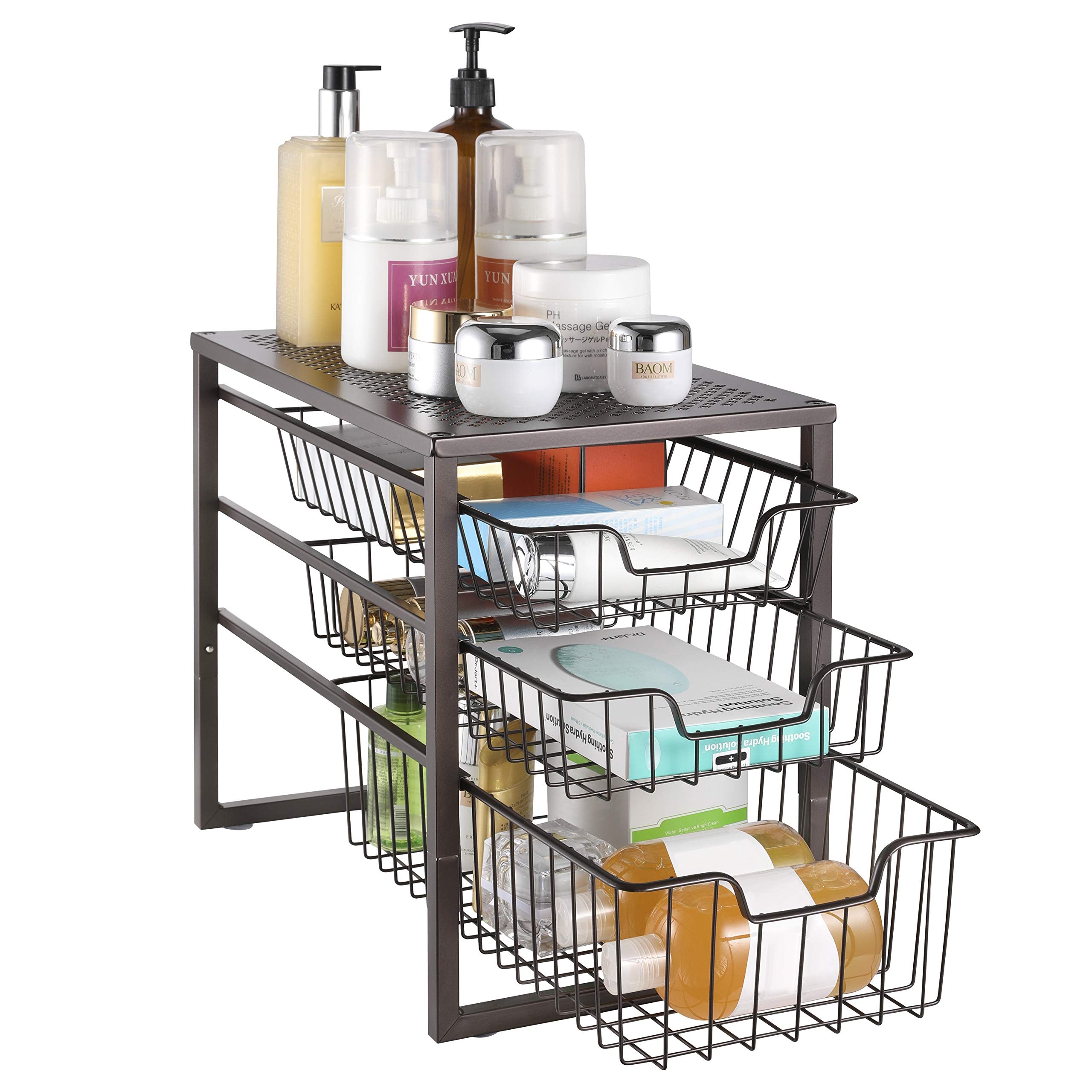 Simple Trending 3-Tier organizer sottolavello bronzo 2 cassetti
