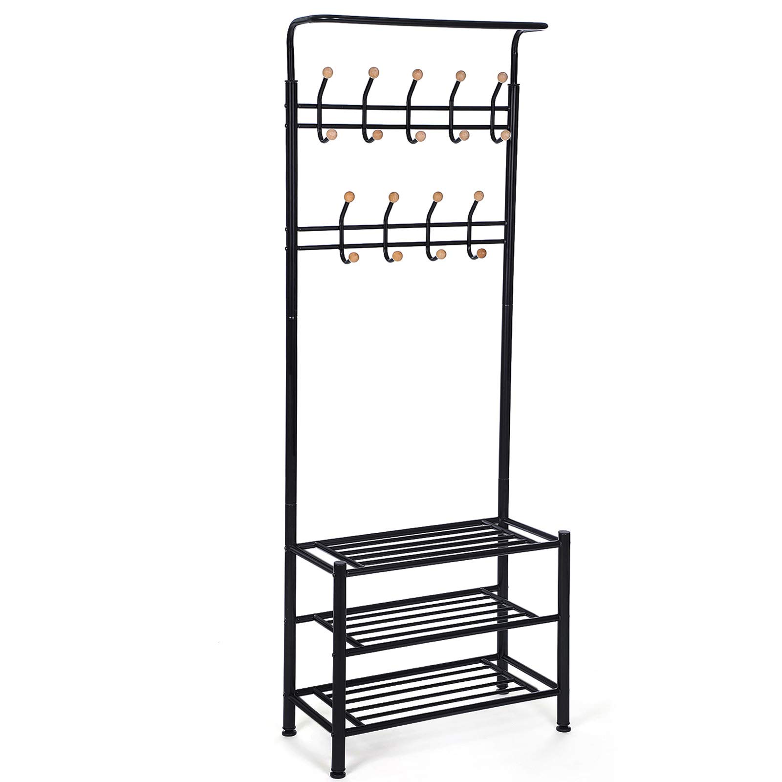 Songmics HSR04B stand appendiabiti nero 187 cm scarpiera