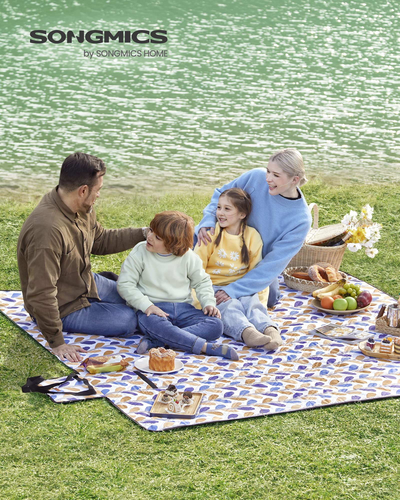 SONGMICS TOMMI GCM87CU telo picnic 200x200 cm impermeabile