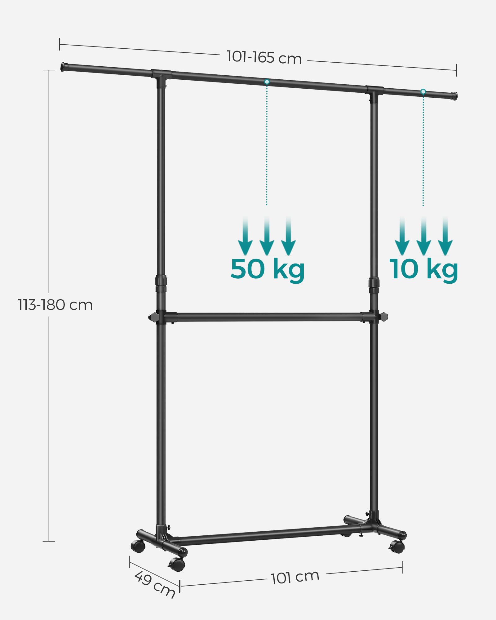 Songmics LLR401B01 Stand Appendiabiti Doppio Nero Inchiostro