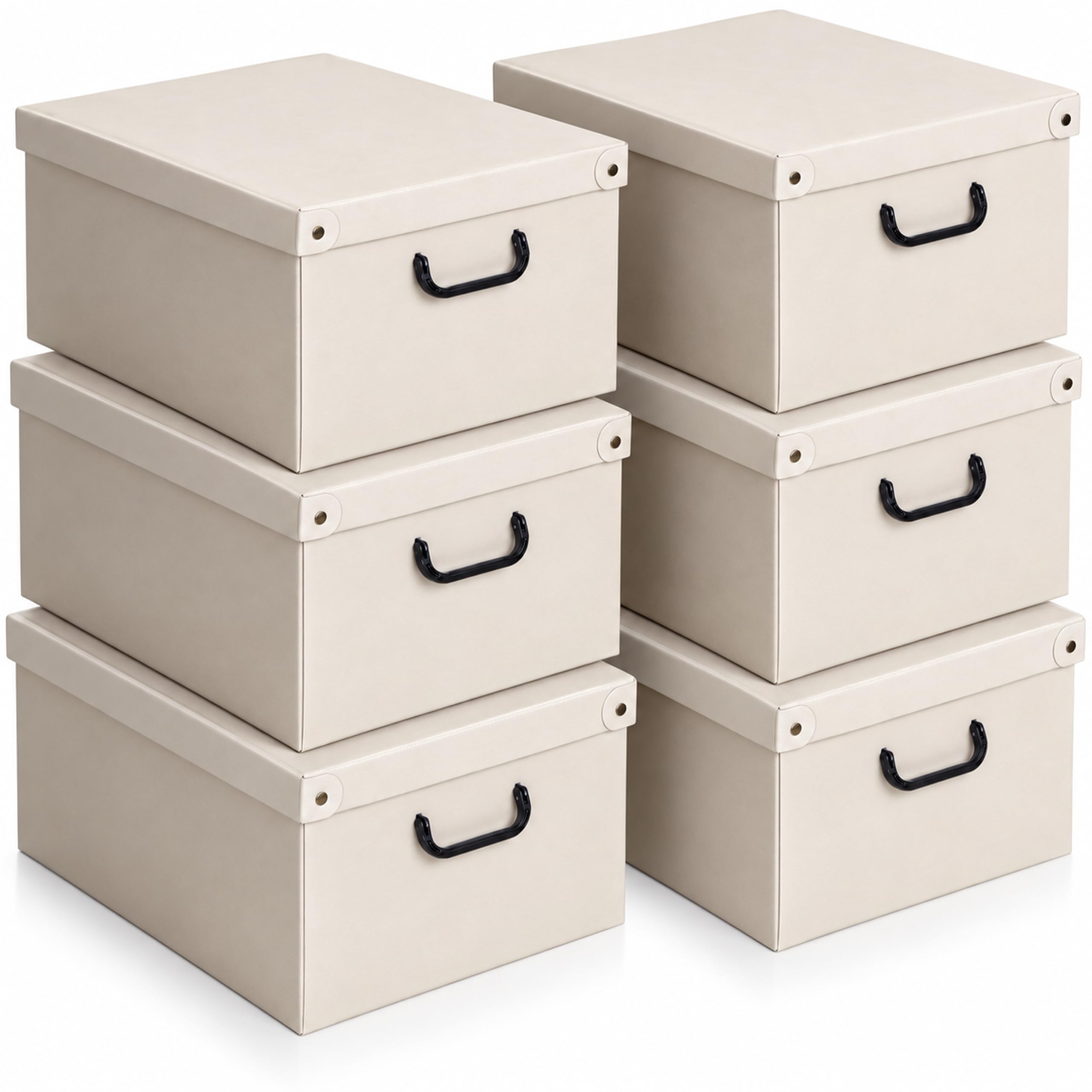 Lavatelli Scatole Organizer Armadio Grande Beige Set 6 da 45L