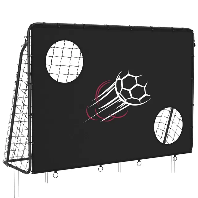 Songmics Porta Calcio 215x150 cm con Telo Bersaglio Acciaio