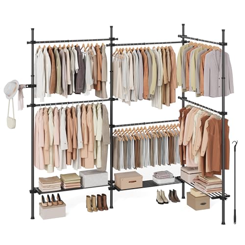 Songmics HSR155B01 armadio aperto nero regolabile