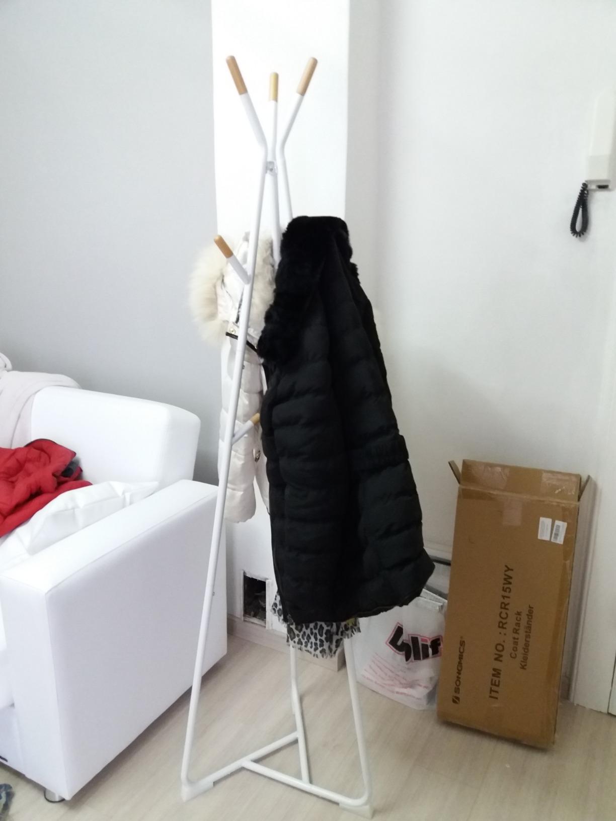 Songmics RCR15WY appendiabiti ad albero bianco 9 ganci legno