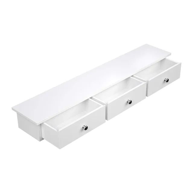Songmics LWS085W01 mensola da muro bianca 80 cm 3 cassetti