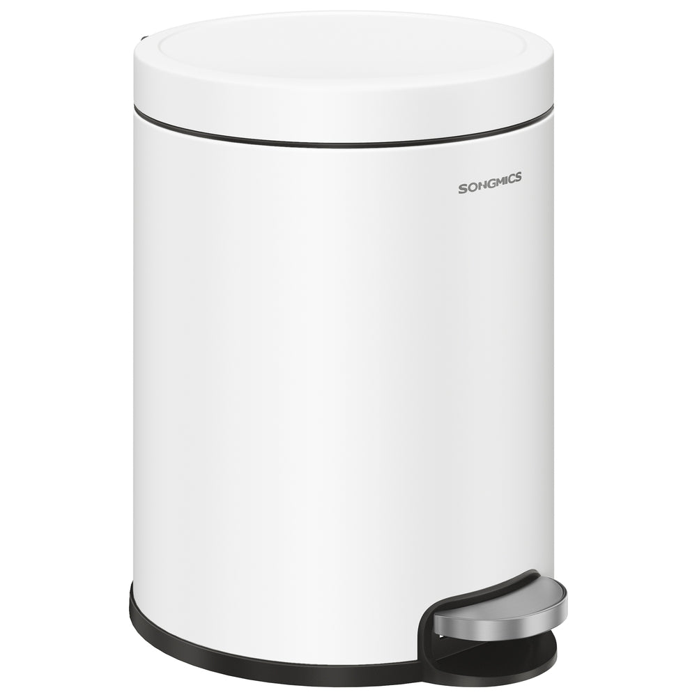 Songmics ULTB016WZ01 pattumiera bagno 6 L bianca pedale
