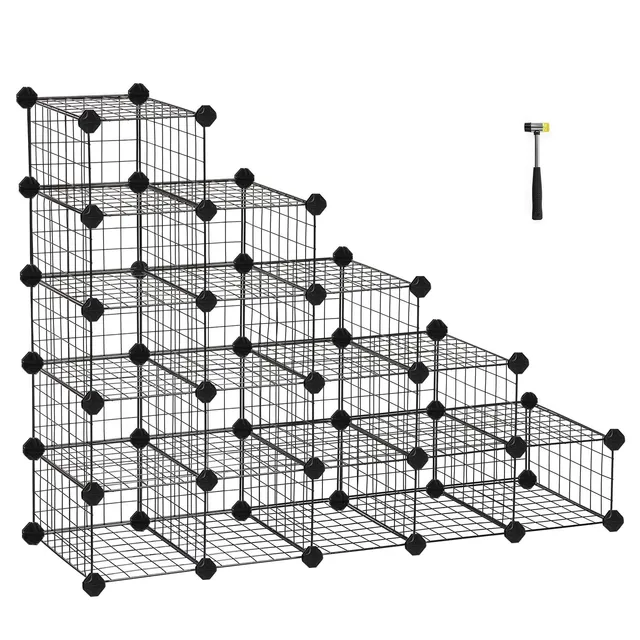 Songmics LPI44HS scarpiera modulabile nera 16 paia rete