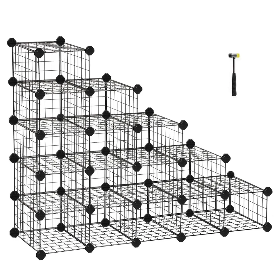 Songmics LPI44HS scarpiera modulabile nera 16 paia rete