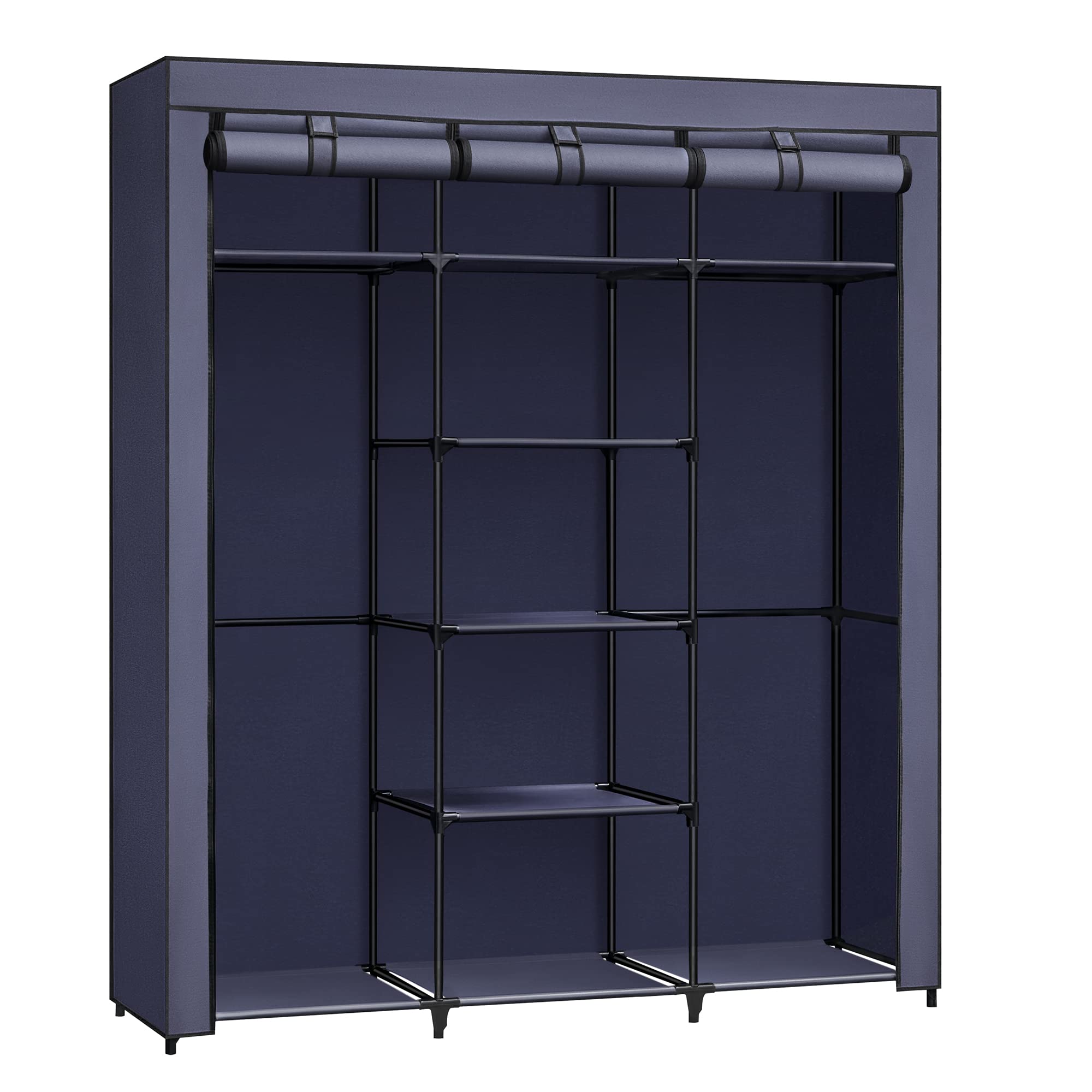 Songmics Armadio in Tessuto 45x150x175 cm 2 Barre Antipolvere