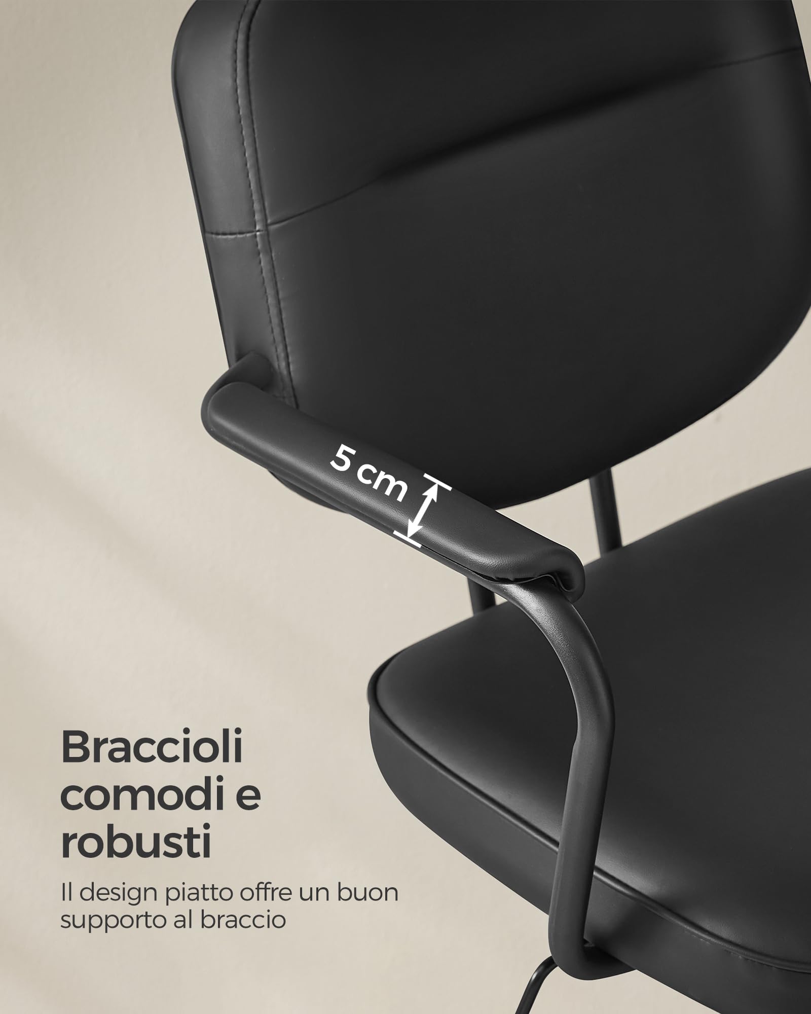 Songmics OBG033B01 sedia da ufficio nera ergonomica