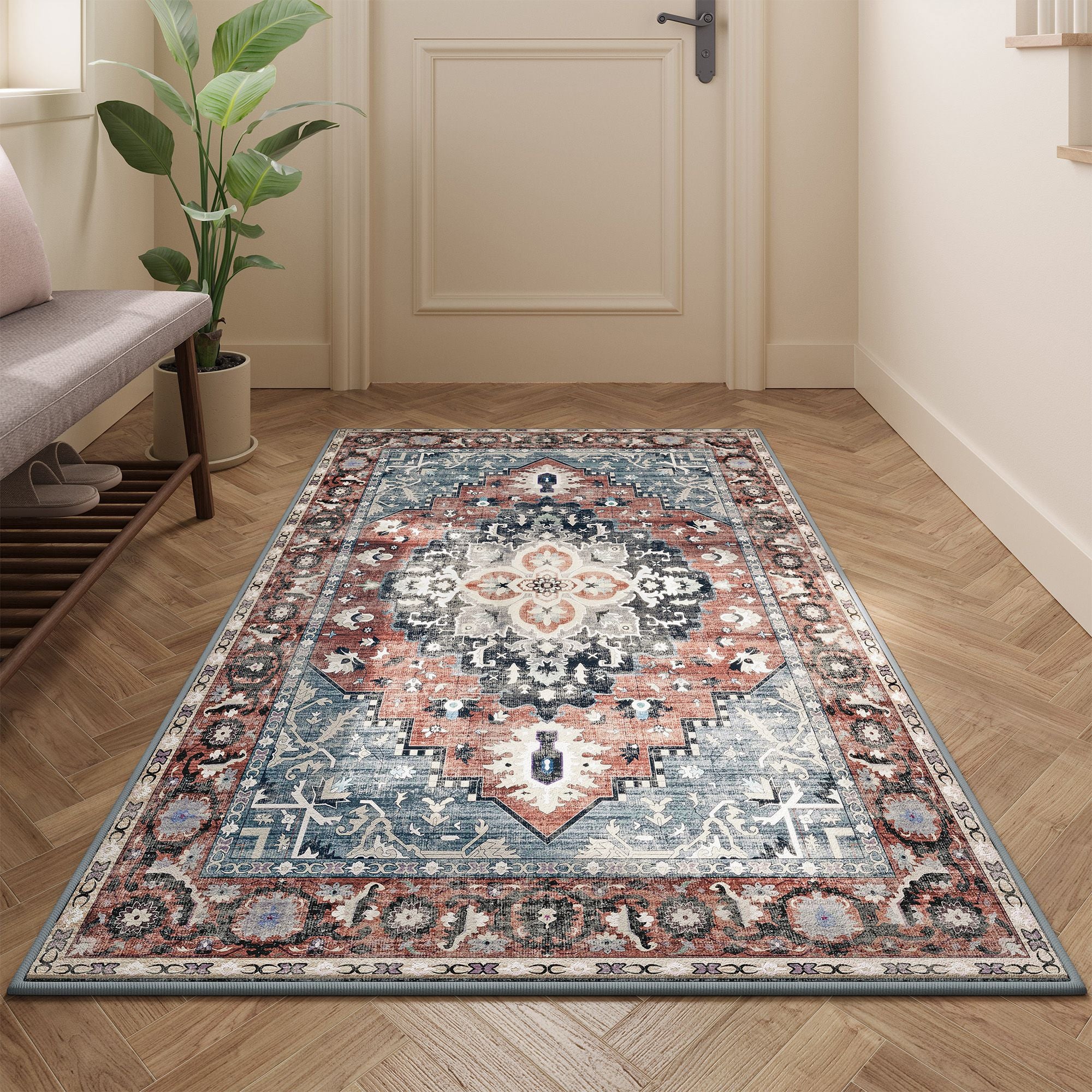 Songmics Home tappeto vintage antiscivolo tradizionale