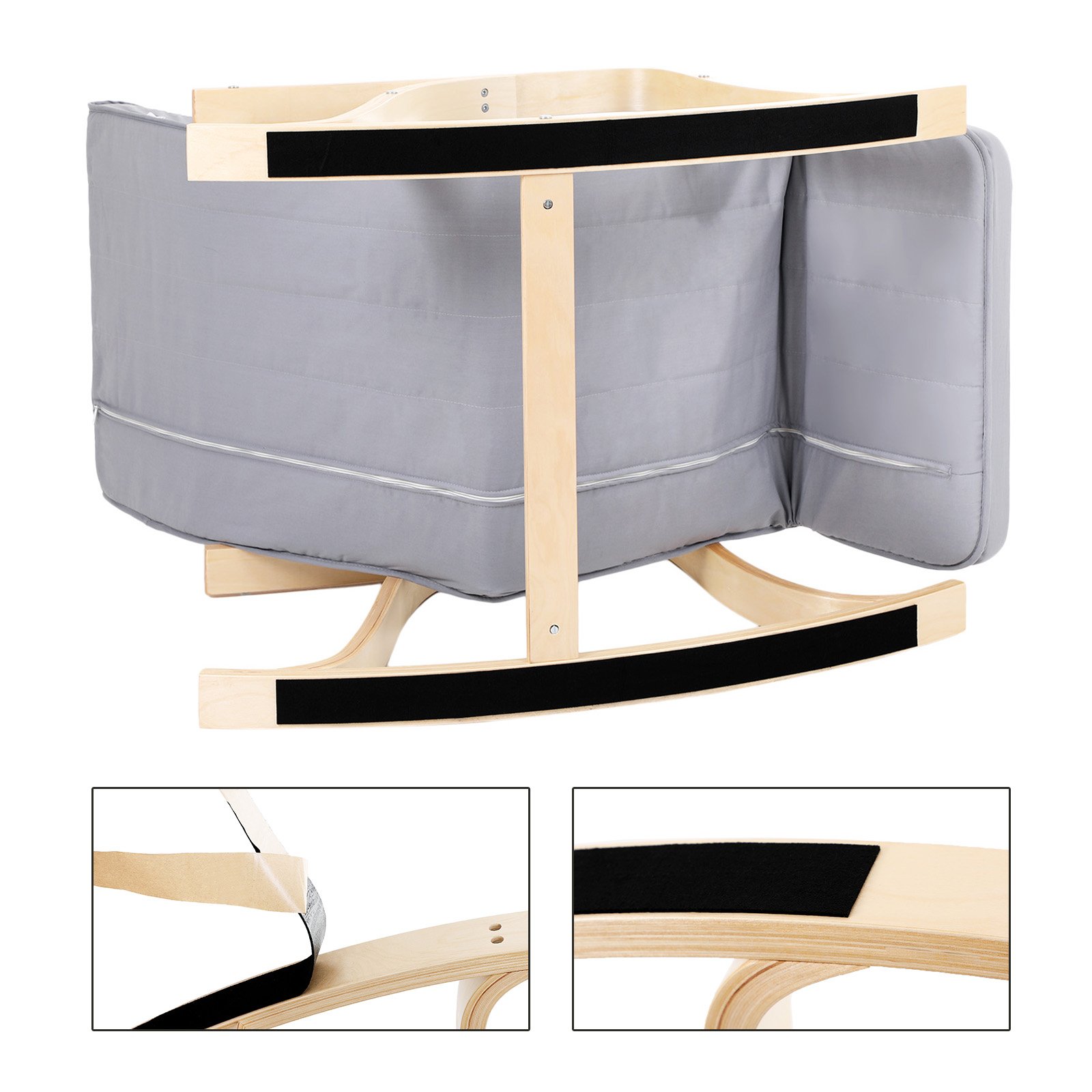 Songmics LYY41G Sedia a Dondolo 67x125cm Grigio Chiaro