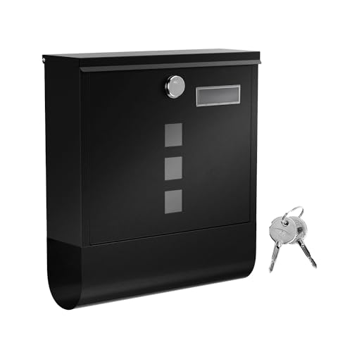 Songmics cassetta postale acciaio nera A4 30,8x33,8 cm