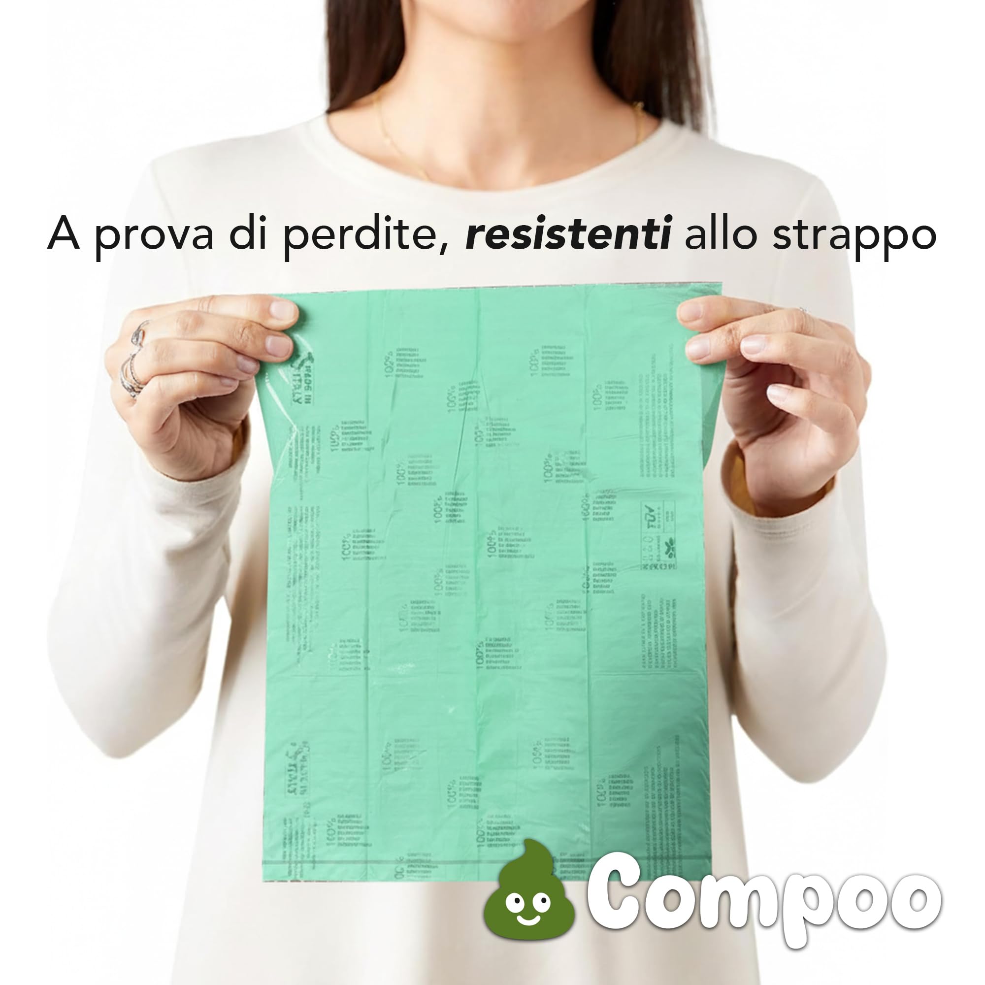 Lavatelli Compoo sacchetti cane verde 21,5x29 cm 300 pezzi