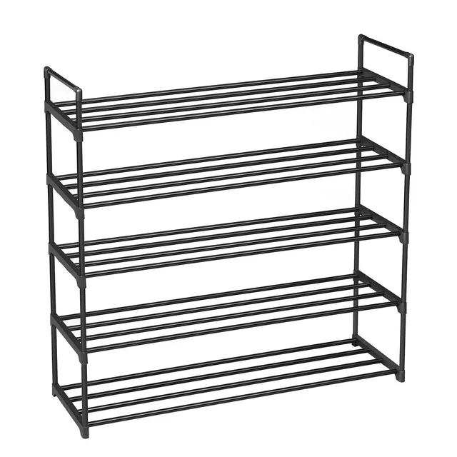 Songmics LSA15BK scarpiera 5 ripiani 92x30x93 cm nera 25 paia
