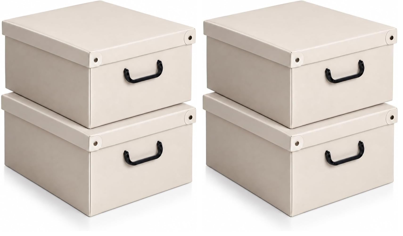 Lavatelli Set 2 Scatole Armadio 32x42x17,5 cm Beige Resistenti
