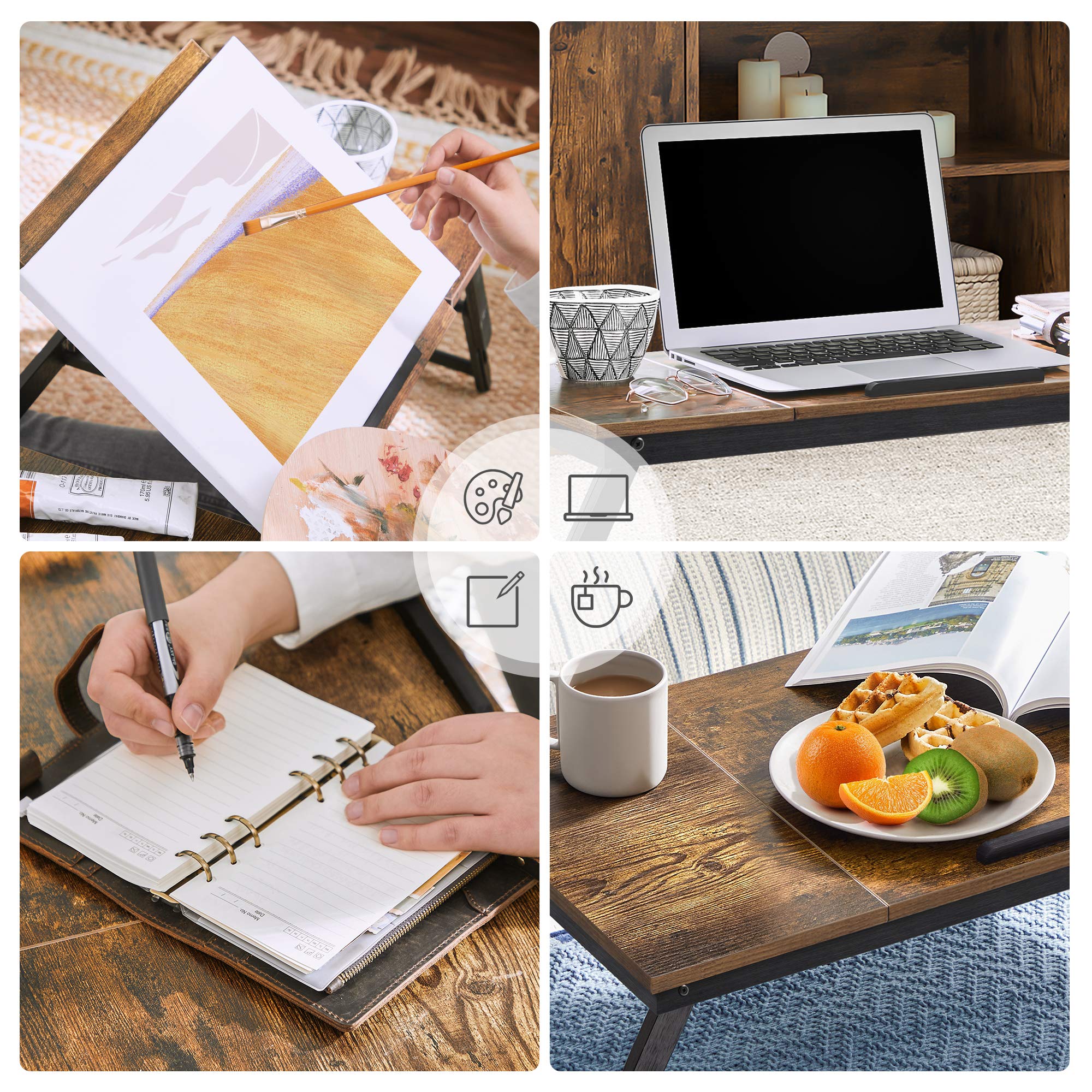 SONGMICS LLD110B01 tavolino laptop 71x35 cm marrone vintage
