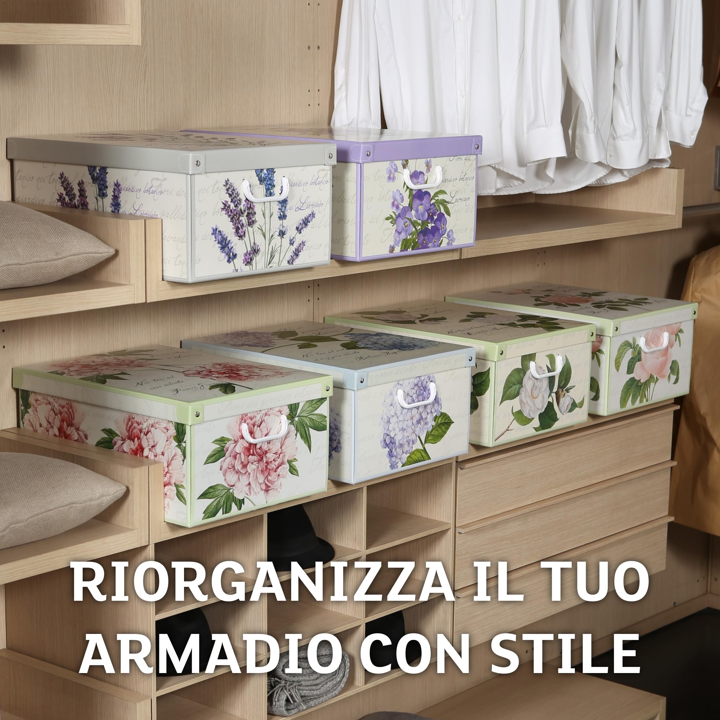 Lavatelli Grande scatole cartone 39x50x24 cm 6 pezzi floreale