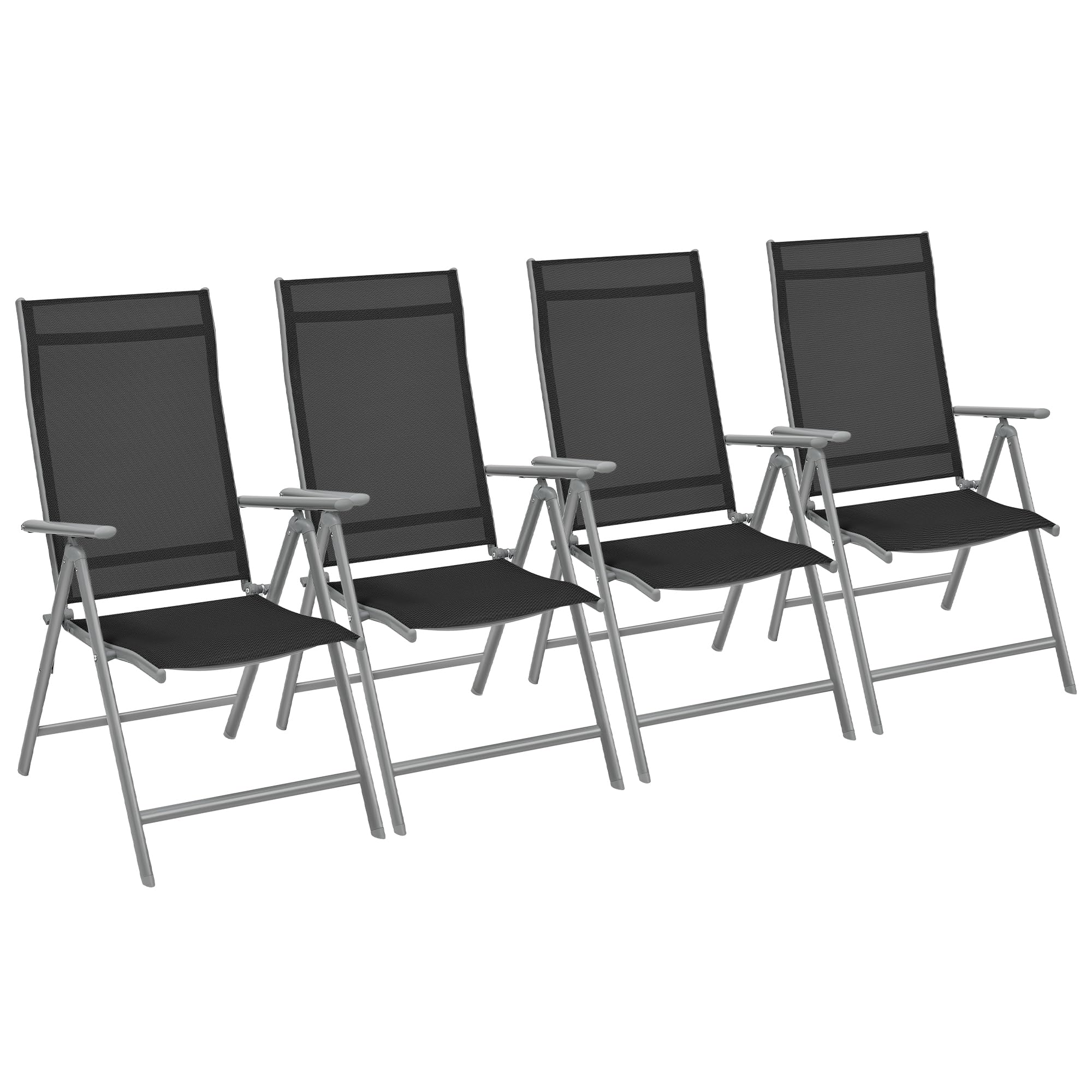 Songmics GCB29BK Sedie Giardino Pieghevoli Nere Set 2